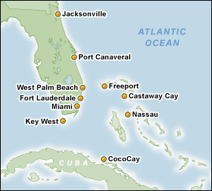 Harta Porturi Croaziere Bahamas