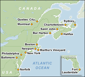 Harta Itinerar Croaziere Canada - New England