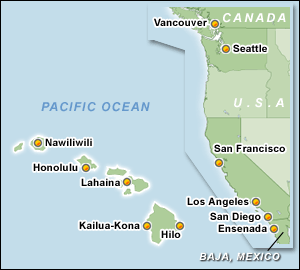 Harta Itinerar Coraziere Hawaii