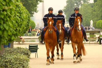Garda republicana in gradinile Tuileries