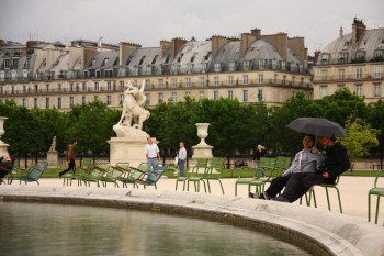 Pe ploaie in gradinile Tuileries