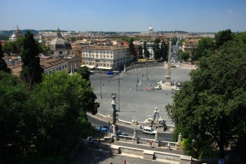 Piazza del Popolo - vazuta de sus, din parcul Borghese