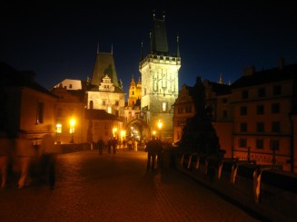 Praga , august 21010 - seara pe podul Carol