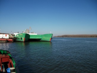 Braila-La trecerea cu bacul spre  Smardan/Tulcea