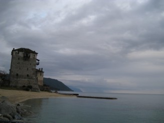 Grecia, Halkidiki: Ouranopolis, Turnul bizantin