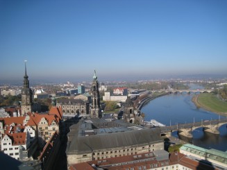Dresda, imagine din turnul Bisericii Maicii Domnului (Frauenkirche)