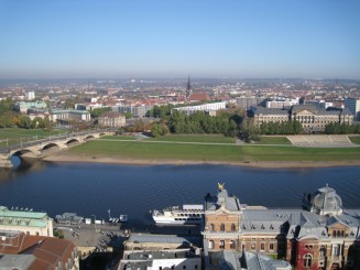 Dresda, imagine din turnul Bisericii Maicii Domnului (Frauenkirche)