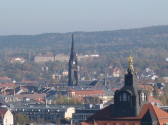Dresda, imagine din turnul Bisericii Maicii Domnului (Frauenkirche)