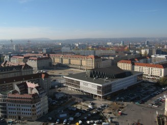 Dresda, imagine din turnul Bisericii Maicii Domnului (Frauenkirche)