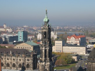 Dresda, imagine din turnul Bisericii Maicii Domnului (Frauenkirche)