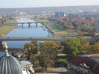 Dresda, imagine din turnul Bisericii Maicii Domnului (Frauenkirche)