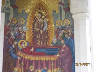 Biserica Manastirii Rohia-6-6-6mozaicul de la intrare -