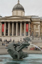 Trafalgar Square - in spate e National Gallery