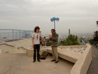 Grădinile Bahai şi panorama oraşului Haifa - Israel