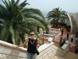 Grădinile Bahai şi panorama oraşului Haifa - Israel