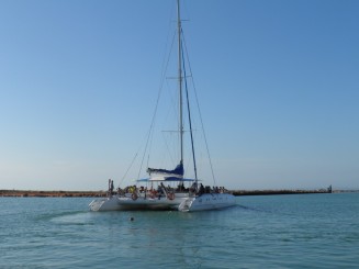 cu catamaranul in Oceanul Atlantic