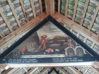 Panourile pictate - salvate din incendiul din 1993