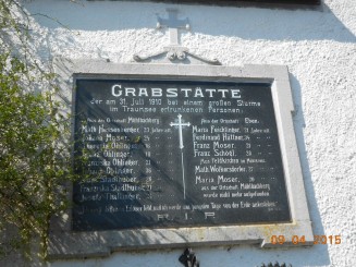 Placa memoriala- inchinata celor pieriti in catastrofa din 1910