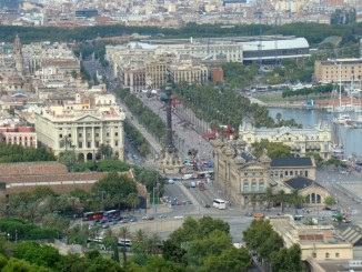 vedere din funicular, la coborare de pe Monjuic