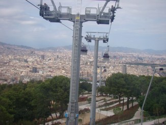 vedere din funicular, la coborare de pe Monjuic