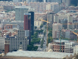 vedere din funicular, la coborare de pe Monjuic
