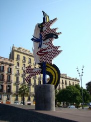 Port Vell - statuia ``Capul Barcelonei``