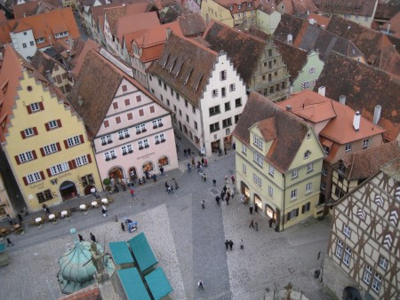 Germania, Rothenburg ob der Tauber: vedere din Turnul Primariei