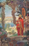 Pictura Regele Nabucodonosor al II-lea in Gradinile suspendate ale Babilonului. de  E. Wallcousins.