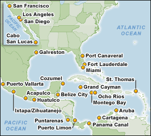 Harta Itinerariu Croaziere Canal Panama