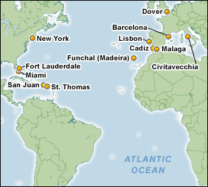 Itinerariu Croaziera Transatlantica