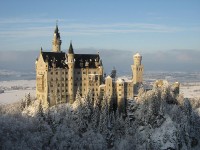 Neuschwanstein Castle in winter-time, Germania